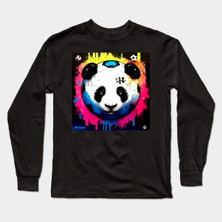 Panda Soccer Ball - Soccer Futball Football - Graphiti Art Graphic Paint Long Sleeve T-Shirt